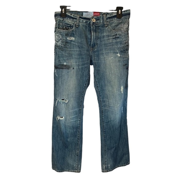 Aeropostale Driggs Slim Boot Distressed Men 31X30 Denim Blue Jeans - Picture 1 of 7